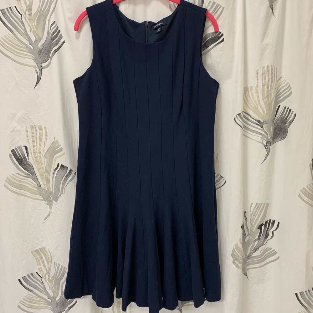 NWOT Land’s End women navy blue pleaded dress 16P